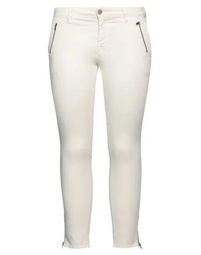 Mason's Woman Pants Ivory Size 32 Cotton, Elastane In White