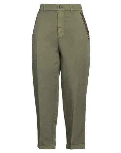 Mason's Woman Pants Military Green Size 8 Lyocell, Viscose, Linen