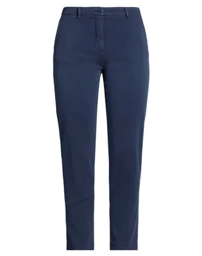 Mason's Woman Pants Navy Size 12 Cotton, Lyocell, Elastane In Blue