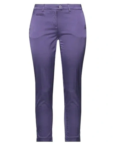 Mason's Woman Pants Purple Size 8 Cotton, Viscose, Elastane