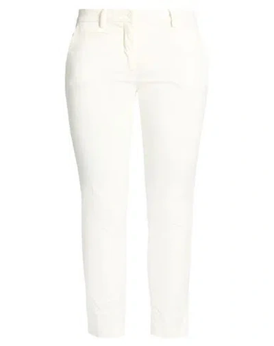 Mason's Woman Pants White Size 10 Cotton, Elastane