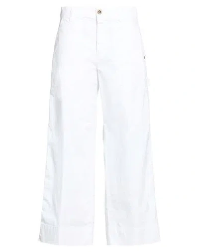 Mason's Woman Pants White Size 4 Cotton, Elastane