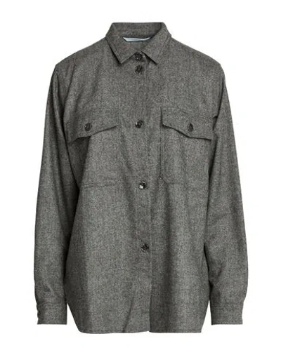 Mason's Woman Shirt Grey Size 10 Wool, Polyester, Viscose, Polyamide, Elastane In Gray