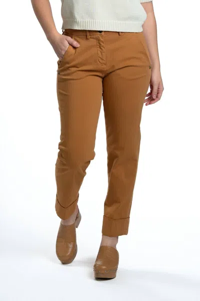 Mason's New York Carrot Chino Trousers In Brown