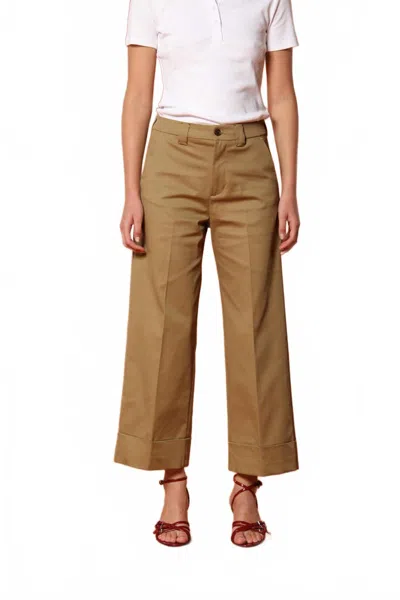 Mason's New York Studio Cropped Chino Pant In Beige In Brown