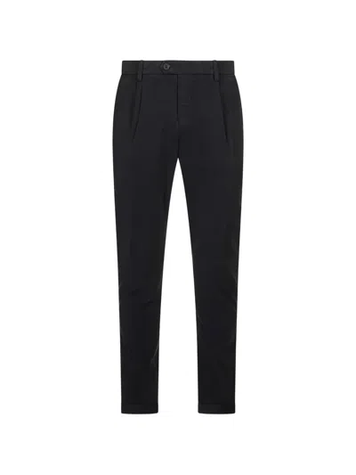 Mason's Osaka 1 Pince Pleated Trousers In Blue