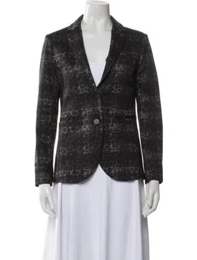 Pre-owned Mason's Plaid Print Blazer In Gray