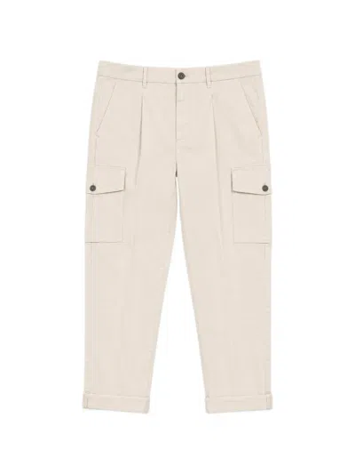 Mason's Pleated Cargo Pants In Neutral