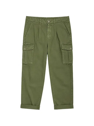 Mason's Pleated-detail Cargo Pants In Green