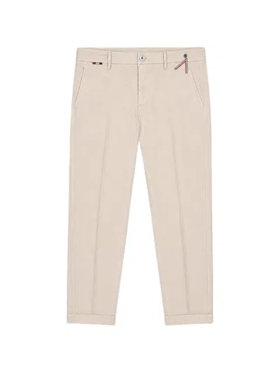 Mason's Pressed-crease Turned-up Trousers In Neutral
