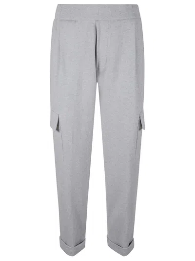 Mason's Relaxed Fit Grey Trousers With Tapered Leg In Silver