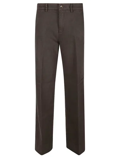 Mason's Straight-leg Brown Trousers With Mid-rise Waist