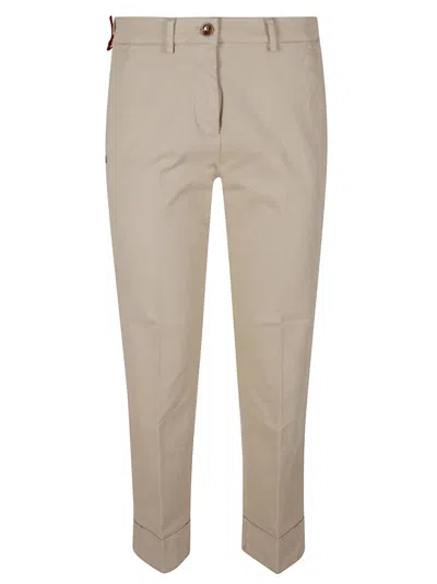 Mason's Tailored Beige Trousers With Mid-rise Waist In Neutral