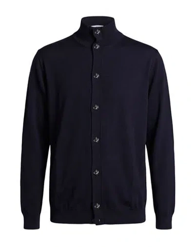 Masq Man Cardigan Blue Size 44 Merino Wool