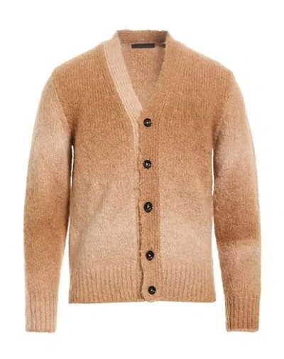 Masq Man Cardigan Camel Size 40 Alpaca Wool, Polyamide In Orange