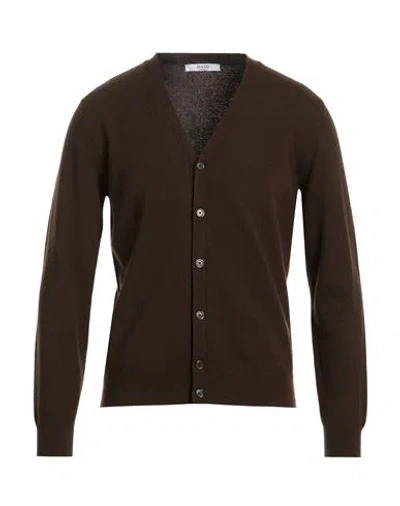 Masq Man Cardigan Chocolate Brown Size 42 Wool