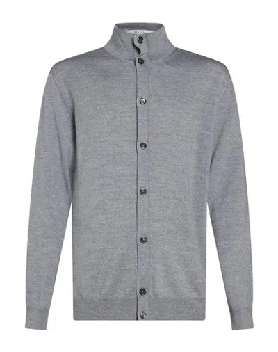 Masq Man Cardigan Grey Size 44 Merino Wool In Gray