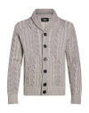 Masq Man Cardigan Light Grey Size 46 Wool, Polyamide In Multi