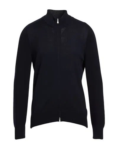 Masq Man Cardigan Midnight Blue Size 40 Wool In Animal Print