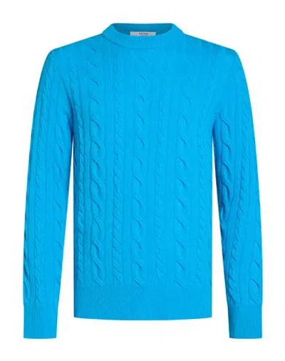 Masq Man Sweater Azure Size 40 Wool In Blue