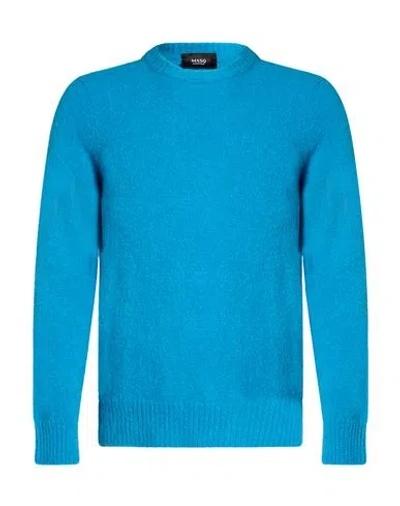 Masq Man Sweater Azure Size 42 Alpaca Wool, Polyamide, Wool, Elastane In Blue