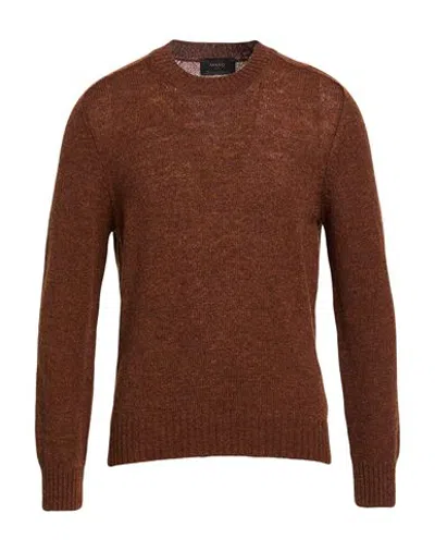 Masq Man Sweater Brown Size 38 Wool In Multi