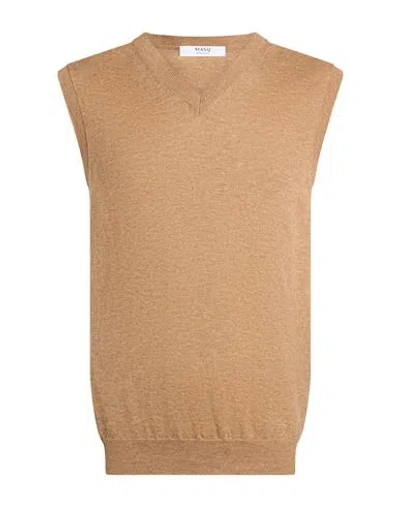 Masq Man Sweater Camel Size 40 Merino Wool, Cashmere In Sand