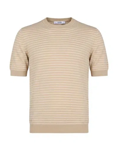 Masq Man Sweater Camel Size 46 Cotton, Linen In Brown