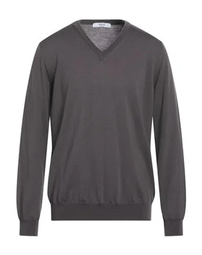 Masq Man Sweater Charcoal Size 44 Merino Wool In Gray