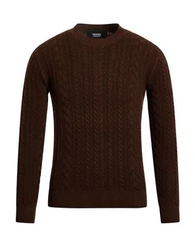 Masq Man Sweater Chocolate Brown Size 44 Wool