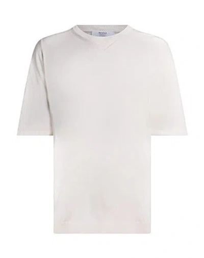 Masq Man Sweater Cream Size 46 Silk In White