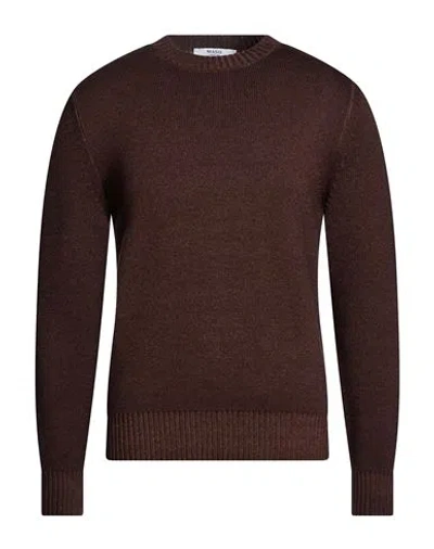 Masq Man Sweater Dark Brown Size 48 Merino Wool