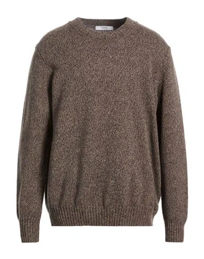 Masq Man Sweater Dark Brown Size 48 Merino Wool In Multi