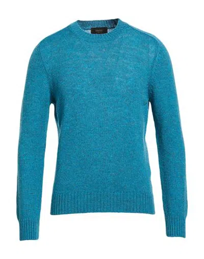Masq Man Sweater Deep Teal Size 38 Wool In Blue