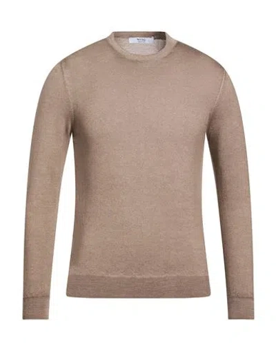 Masq Man Sweater Light Brown Size 36 Merino Wool In Multi