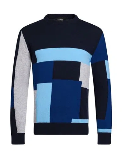 Masq Man Sweater Navy Size 38 Wool In Blue