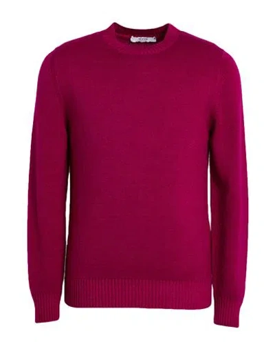 Masq Man Sweater Plum Size 42 Merino Wool In Burgundy
