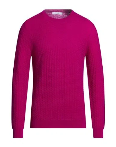 Masq Man Sweater Plum Size 46 Merino Wool In Pink