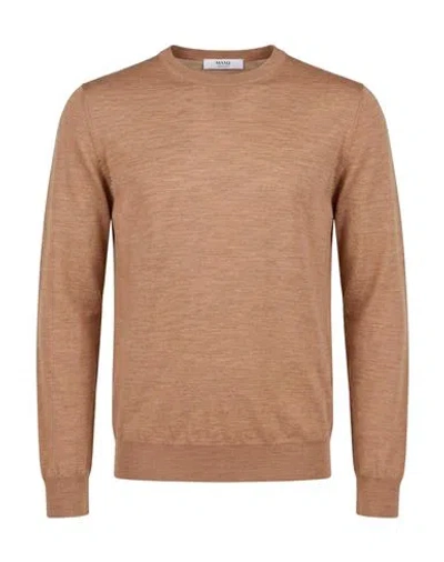 Masq Man Sweater Sand Size 44 Merino Wool In Brown