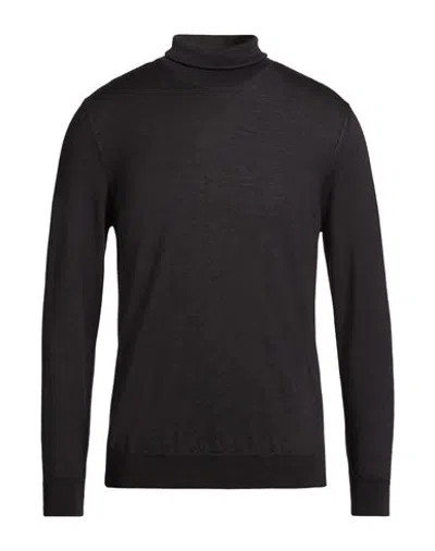 Masq Man Turtleneck Charcoal Size 40 Merino Wool In Animal Print