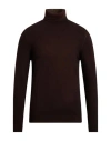 Masq Man Turtleneck Dark Brown Size 42 Merino Wool, Cashmere In Brown