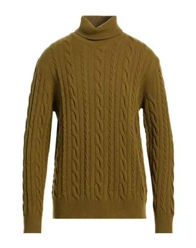 Masq Man Turtleneck Khaki Size 38 Wool In Beige
