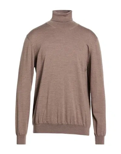 Masq Man Turtleneck Khaki Size 44 Merino Wool In Brown