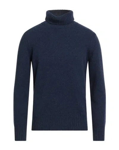 Masq Man Turtleneck Navy Size 40 Merino Wool In Blue