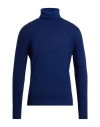 Masq Man Turtleneck Navy Size 42 Merino Wool, Cashmere In Blue