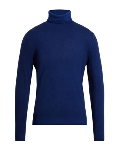 Masq Man Turtleneck Navy Size 42 Merino Wool, Cashmere In Blue