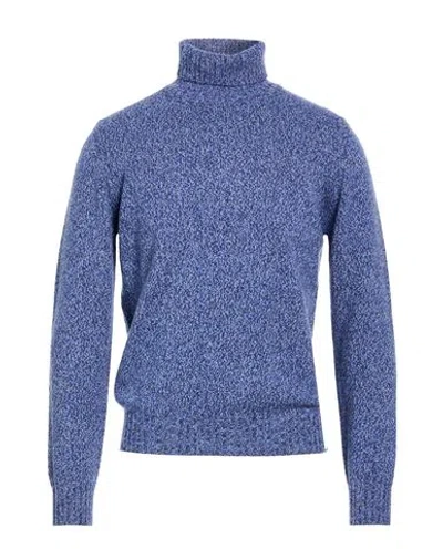 Masq Man Turtleneck Navy Size 44 Merino Wool In Blue