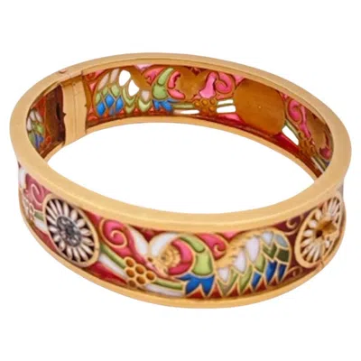 Pre-owned Masriera Y Carreras Plique A Jour Bracelet, 18k Gold & Sapphire, 1980 In Multi