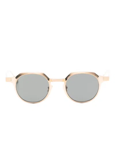 Massada Geometric-frames Sunglasses In Gold