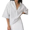 Masscob Andrix Striped Hooded Poncho In Oceanside In Blue